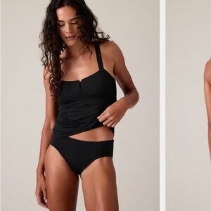 🖤NWT Athleta Square Neck V Bra Cup Tankini 36 D DD Black Swim Top